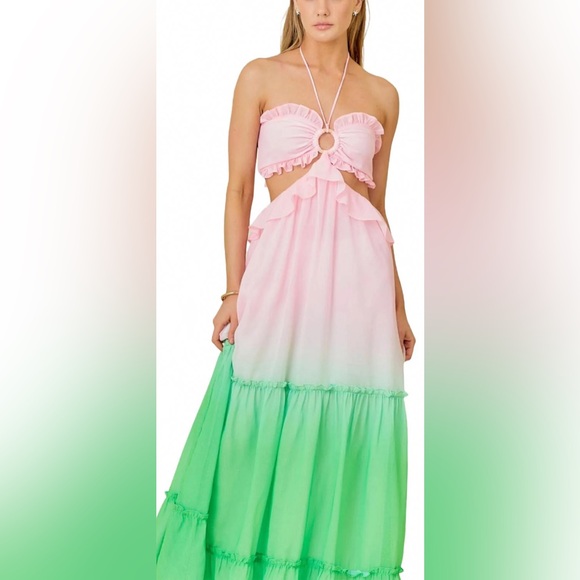 Main Strip Dresses & Skirts - Fancy D boutique, main strip “Laura” Ombre ruffle detail
Cut out maxi dress